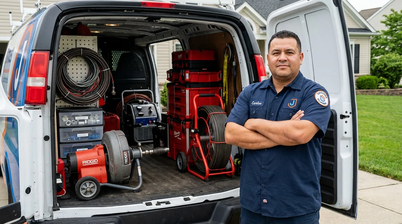 Professional drain cleaning equipment and Johns Plumbing LLC plumber in Lower Lake