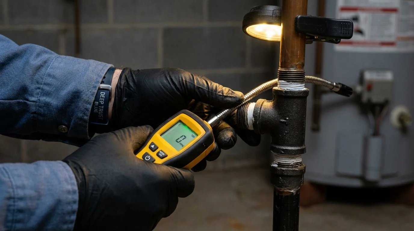 Gas leak detection with electronic sniffer by Johns Plumbing LLC in Lower Lake