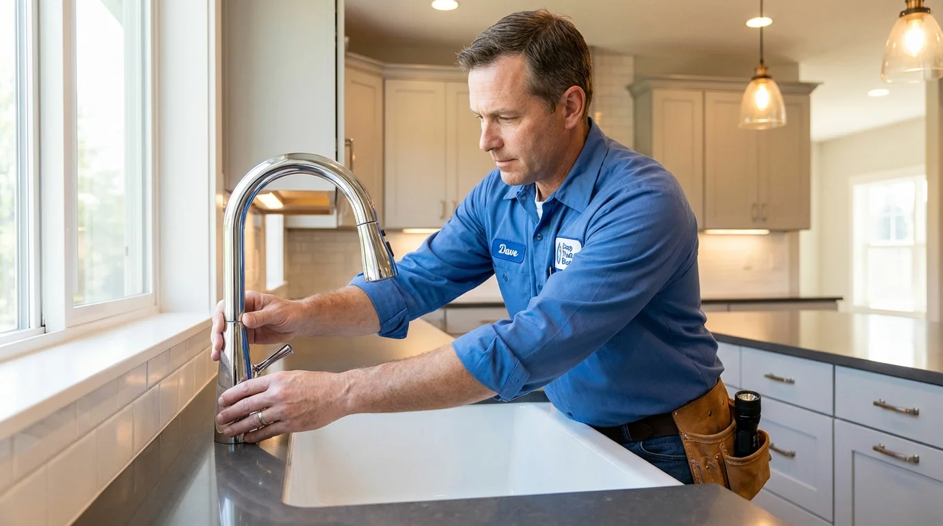 Kitchen faucet installation by Johns Plumbing LLC in Lower Lake